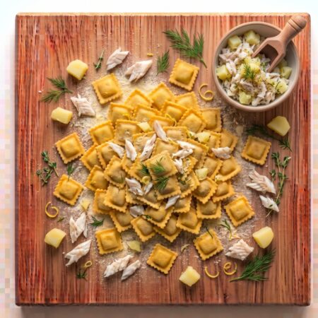Ravioli patate e branzino